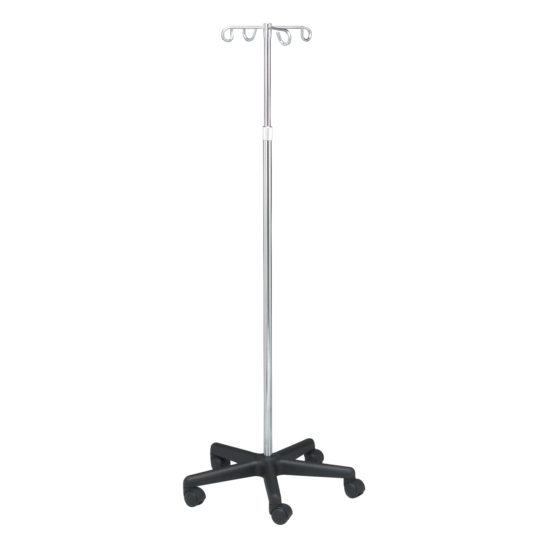 Stand IV 4-Hook 5 Casters, 20 Inch Base Diameter by Dukal Corporation  ID 4356